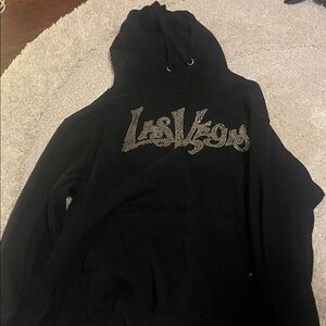 Black Rhinestone 'Las Vegas' Hoodie